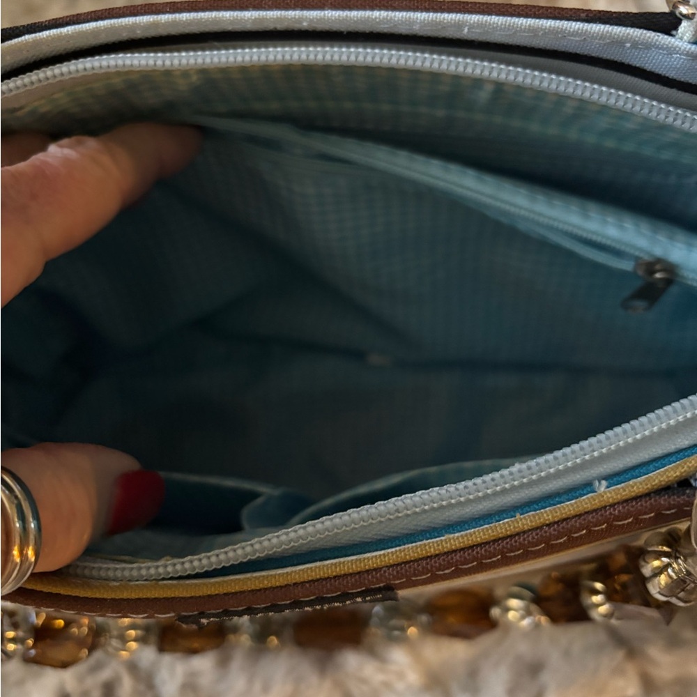 Kate Spade vintage blue & brown bag - Picture 4 of 6